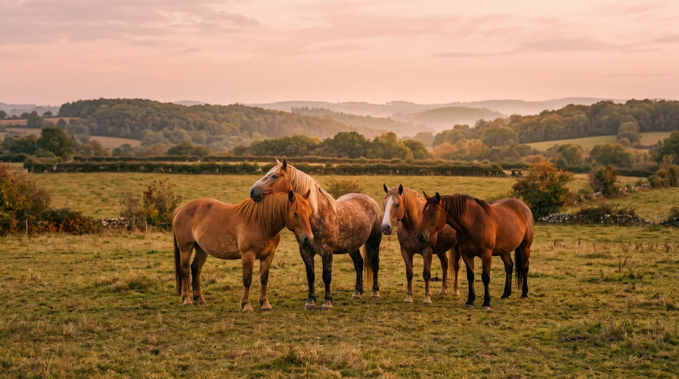 Les chevaux du Écurie Equiperf en liberté, Dordogne